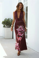 Lover’s Secret Halter Mesh Top Plum