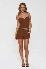 Classic Power Tailored Top Brown