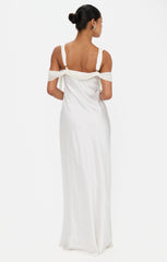 Bella Maxi Dress ~ Ivory Luxe Satin