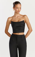 Pietra Top - Strapless Structured Top in Black