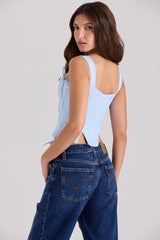 blue rose reversible cotton corset top