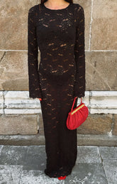 Anjelica Maxi Dress ~ Black Lace