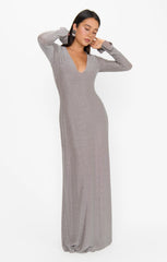 Lopez Maxi Dress ~ Silver Stretch