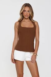 Minimalist Vibe Tailored Top Brown