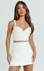 Janice Top - Bustier Crop Top in White