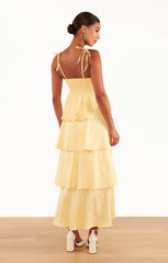 Meet Cute Dress ~ Pale Yellow Taffeta
