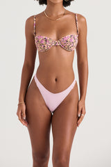 olive floral underwired bikini top