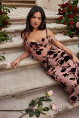dusty pink devore top