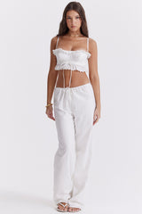 white broderie anglais bralette top