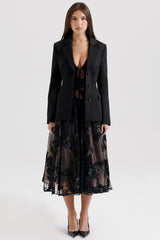 black tailored hourglass jacket