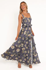 Lillee Tiered Maxi Dress - Lavender Floral