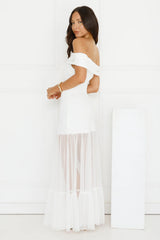 Moonbeam Reverie Off Shoulder Maxi Dress White