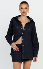 Faharra Shirt - Recycled Cotton Denim Shirt in Raw
