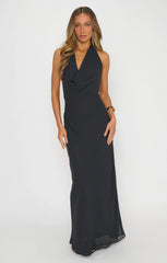 Simone Maxi Dress ~ Black Chiffon