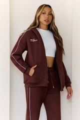 BASE Fleece Zip Up Hoodie Brown