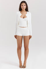 white summer knit cardigan