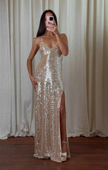 Anderson Maxi Dress ~ Champagne Shimmery Sequins