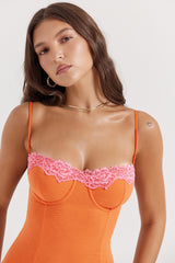 flame orange maxi dress