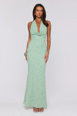 Bling It Babe Halter Maxi Dress Sage