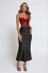 Promise Please Lace Bodysuit Burgundy