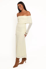 Wilma Off Shoulder Dress - Butter Yellow