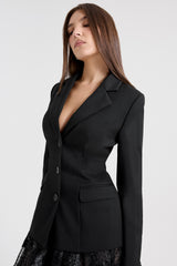 black tailored hourglass jacket