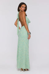 Bling It Babe Halter Maxi Dress Sage