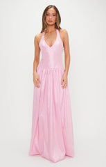 Eliza Maxi Dress ~ Light Pink Light Taffeta