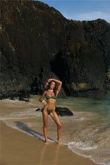 Lush Tide Swim Top Khaki