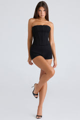 black stretch corset top