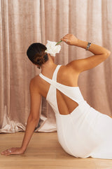 Rachel Maxi Dress ~ White Stretch