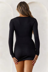 BASE Layer Me Long Sleeve Mini Dress Black