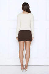 Sleek Nocturne Ribbed Long Sleeve Top Cream