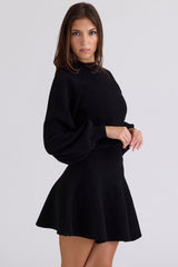 black wool & cashmere mini skirt