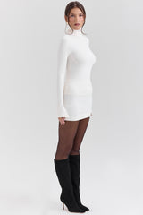 ivory cashmere roll neck sweater