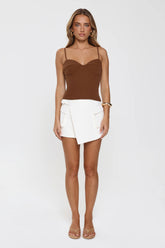 Boss Basics Tailored Wrap Mini Skort White