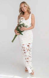 Lani Maxi Dress ~ White Bloom Crochet