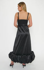 Rebecca Midi Dress ~ Black Taffeta