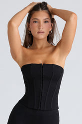 black stretch corset top