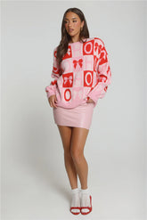 Holiday Spark Knit Sweater Pink