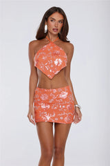 Sunkissed Oasis Halter Top Orange