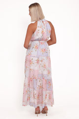Caroline Maxi Halter Dress - Multi Floral