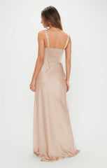 Lana Maxi Dress ~ Champagne Luxe Satin