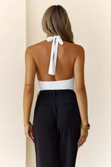 BASE Contour Simplify Halter Top White