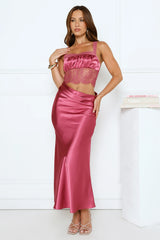 Aurora Lullaby Off Shoulder Maxi Dress Rose
