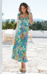 Alexis Midi Dress ~ Painterly Petals