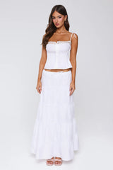 Surfside Glow Maxi Skirt White