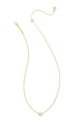 Mini Elisa Gold Satellite Short Pendant Necklace Ivory Mother Of Pearl