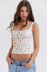 rose print floral top