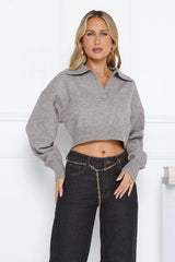 Glacial Glow Knit Sweater Grey